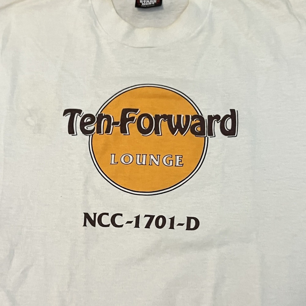 Vintage 90s Star Trek Ten Forward Lounge Next Generation Enterprise T-Shirt L - Picture 2 of 7